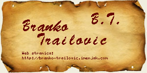 Branko Trailović vizit kartica